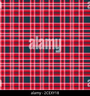 Kontrast Tartan Scottish nahtlose Muster in rot, rosa und gedämpft blau, Textur für Tartan, kariert, Tischdecken, Kleidung, Bettwäsche, Decken und andere te Stock Vektor