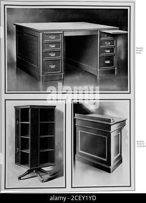 . Metallische Bücherstapel und Möbel für Bibliotheken; metallische Akteneinlagen und Möbel für Gewölbe und Büros. MetallicRoll TopDesk. MetallicBook Case, Plate GlassDoors. 52 MetallicRevolvingBook Case.. 53 :leta]IicLibraryTruck. Metallic Periodica] Rack. Stockfoto