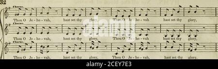 . Die Boston Hymne Buch : eine Auswahl von Hymnen, sammelt, mottets, und andere Set Stücke. ChoruK. Thou O je - ho - vah, ^ r r &gt;. j^ hast thy -!^ f n - i - r r r f^ j^ r* ^ ^ Thou O je - ho - vah, E T-r N .f^ N Q r r M ^= hast thy Ruhm gesetzt. ,N &gt; -4t#- ^ 33 r- -^- #6 T-;: Choru'd set thy glo - ry CttortiB, % A - - bove the Heavens. Hast set thy glo - ryP bove the Heavens - Stockfoto