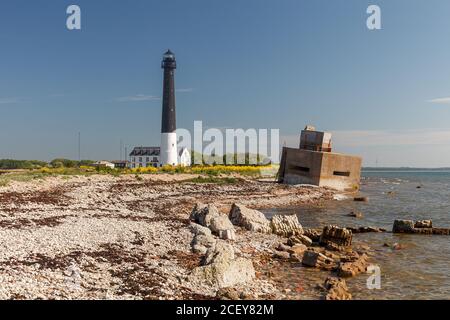 Der hohe Leuchtturm Sorve ist der bekannteste Anblick auf Saaremaa Insel in Estland Stockfoto