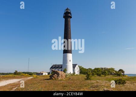 Der hohe Leuchtturm Sorve ist der bekannteste Anblick auf Saaremaa Insel in Estland Stockfoto