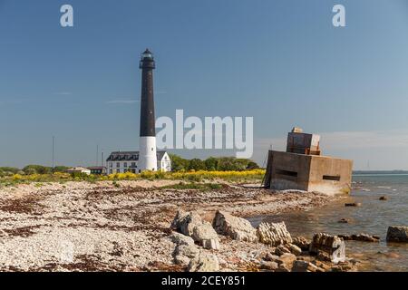 Der hohe Leuchtturm Sorve ist der bekannteste Anblick auf Saaremaa Insel in Estland Stockfoto