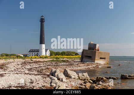 Der hohe Leuchtturm Sorve ist der bekannteste Anblick auf Saaremaa Insel in Estland Stockfoto