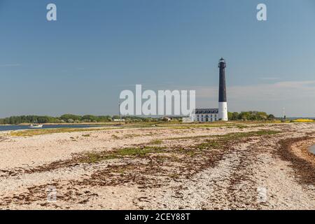 Der hohe Leuchtturm Sorve ist der bekannteste Anblick auf Saaremaa Insel in Estland Stockfoto