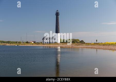 Der hohe Leuchtturm Sorve ist der bekannteste Anblick auf Saaremaa Insel in Estland Stockfoto