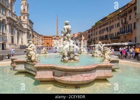 ROM, ITALIEN - JULI 21,2017 : Piazza Navona in Rom an einem schönen Sommertag Stockfoto