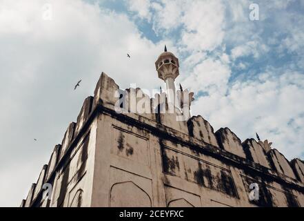 Moti Masjid (Perl Moschee) Wand in Red Fort Complex, Neu Delhi, Indien Stockfoto