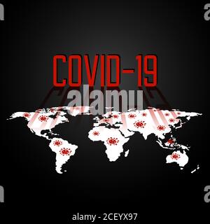 Covid-19. Coronavirus. Epidemie auf dem Planeten. Globale Bedrohung. Banner.das Konzept der Krankheitskontrolle. Vektorgrafik. Stock Vektor