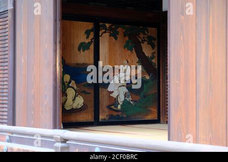 Kyoto Japan - Kyoto Imperial Palace Painted Seide Tapete Stockfoto
