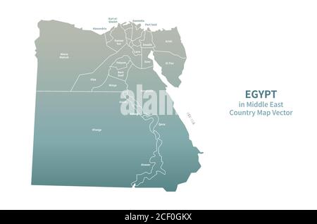 Vektorkarte Ägypten. Middle East Country Map Green Series. Stock Vektor