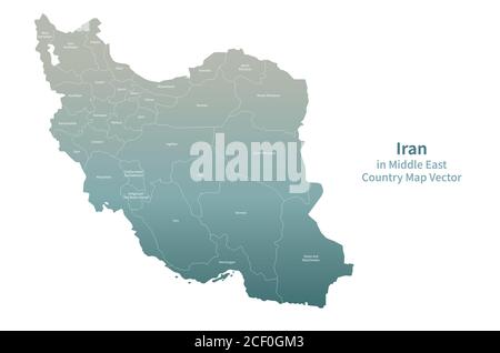 Iran-Vektorkarte. Middle East Country Map Green Series. Stock Vektor