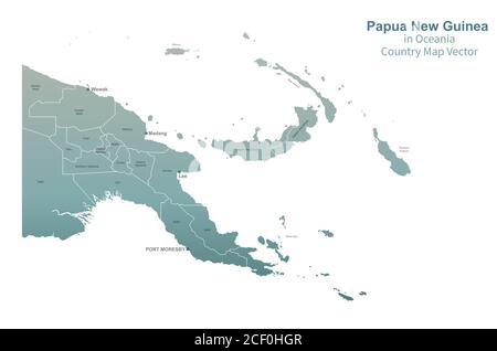 Papua-Neuguinea Vektorkarte. Südpazifik-Karte. Stock Vektor