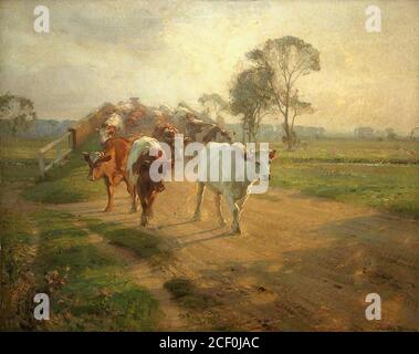 Brown Sir John Arnesby - The Bridge - British School - 19. Jahrhundert Stockfoto