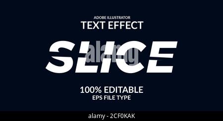 Split Cut Slice editierbare Schriftart Text Effekt adobe Illustrator für Urbaner Retro-Style Stock Vektor