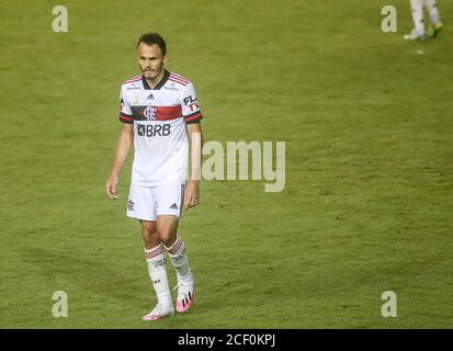 Salvador, Brasilien. September 2020. Renê, Flamengo-Spieler, während Bahia und Flamengo, fand diesen Mittwoch (02), in einem Spiel gültig für die 7. Runde der brasilianischen Meisterschaft 2020, ein Spiel im Pituaçu-Stadion, in Salvador, Bahia, Brasilien. Quelle: Tiago Caldas/FotoArena/Alamy Live News Stockfoto