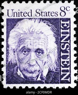 US-Briefmarke zu Ehren von Albert Einstein ausgestellt Stockfoto