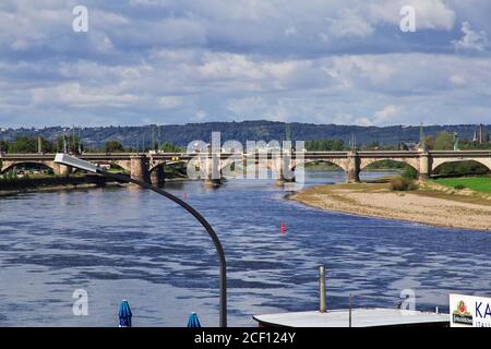 Bruhls Terrasse an der Elbe in Dresden, Sachsen, Deutschland Stockfoto