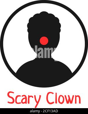 Einfache schwarze gruselige Clown-Ikone Stock Vektor
