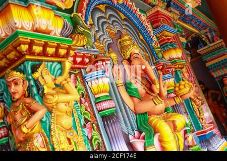 Temple Art, die Reliefkunst des Hindu gottes in kerala Tempel Stockfoto