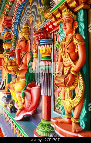 Temple Art, die Reliefkunst des Hindu gottes in kerala Tempel Stockfoto