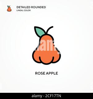Vektor-Symbol für Rosenapfel. Moderne Vektorgrafik Konzepte. Einfach zu bearbeiten und anzupassen. Stock Vektor