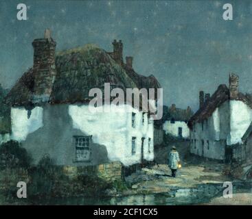 Foweraker Albert Moulton - Moonlight - Newton St Cyres Devon 3 - British School - 19. Jahrhundert Stockfoto