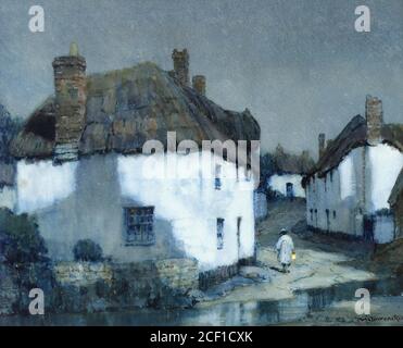 Foweraker Albert Moulton - Moonlight - Newton St Cyres Devon 2 - British School - 19. Jahrhundert Stockfoto