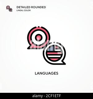 Vektorsymbol für Sprachen. Moderne Vektorgrafik Konzepte. Einfach zu bearbeiten und anzupassen. Stock Vektor
