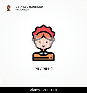 Pilgrim-2 Vektorsymbol. Moderne Vektorgrafik Konzepte. Einfach zu bearbeiten und anzupassen. Stock Vektor