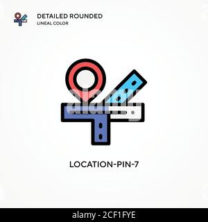 Vektorsymbol Location-PIN-7. Moderne Vektorgrafik Konzepte. Einfach zu bearbeiten und anzupassen. Stock Vektor