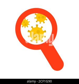 Coronavirus-Suche. Coronavirus-Ausbruch in China. Vorsicht Coronavirus. Gesundheitsrisiko. Kampf Gegen Coronavirus. Chinesisches Wuhan Coronavirus 2019- Stock Vektor