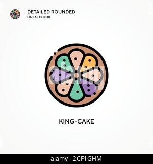 Vektorsymbol „King-Cake“. Moderne Vektorgrafik Konzepte. Einfach zu bearbeiten und anzupassen. Stock Vektor
