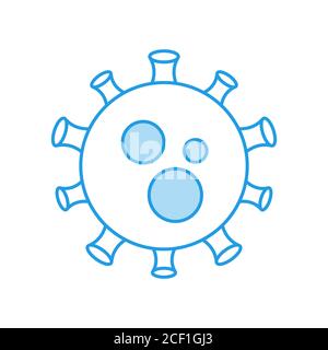 Neues Coronavirus. Konzept des chinesischen Coronavirus 2019-nCoV Blue Vector Illustration. Covid 19. Coronavirus Cell (MERS-Cov) Asian Fluin A World. Stock Vektor