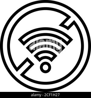 wi-fi durchgestrichene Markierungslinie Symbol Vektorgrafik Stock Vektor