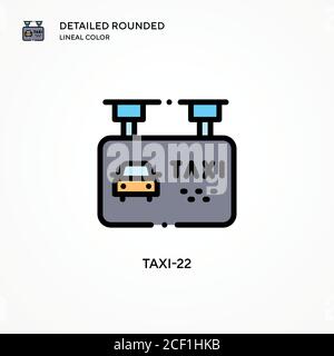 Taxi-22 Vektorsymbol. Moderne Vektorgrafik Konzepte. Einfach zu bearbeiten und anzupassen. Stock Vektor