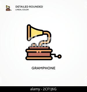 Gramphone Vektor-Symbol. Moderne Vektorgrafik Konzepte. Einfach zu bearbeiten und anzupassen. Stock Vektor