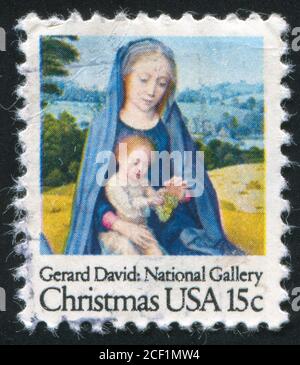 USA - UM 1981: Briefmarke gedruckt von USA, zeigt madonna, um 1981 Stockfoto