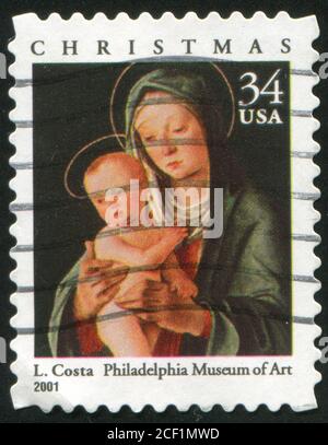 USA - UM 2001: Briefmarke gedruckt von USA, zeigt madonna, um 2001 Stockfoto