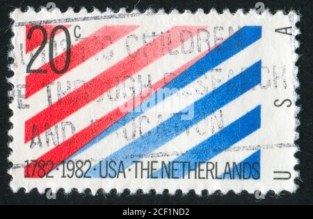 USA - UM 1982: Briefmarke gedruckt von den Vereinigten Staaten von Amerika, zeigt Streifen, um 1982 Stockfoto