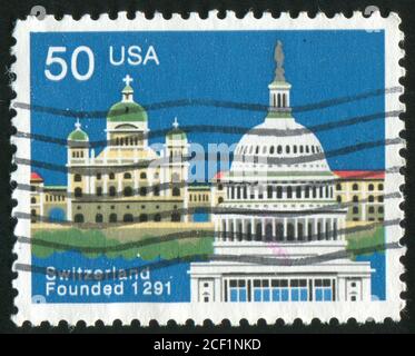 USA - UM 1991 : Briefmarke gedruckt von den Vereinigten Staaten von Amerika, zeigt Kirche, um 1991 Stockfoto