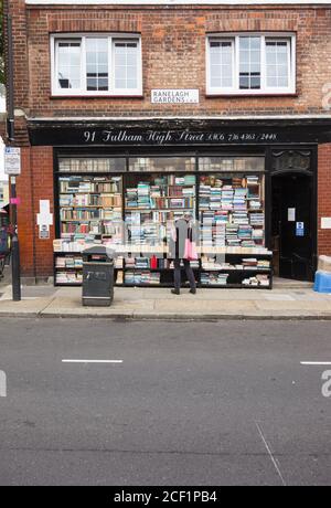 Hurlingham Bookshop, Ranelagh Gardens, Fulham High Street, London, SW6, Großbritannien Stockfoto