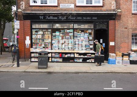 Hurlingham Bookshop, Ranelagh Gardens, Fulham High Street, London, SW6, Großbritannien Stockfoto