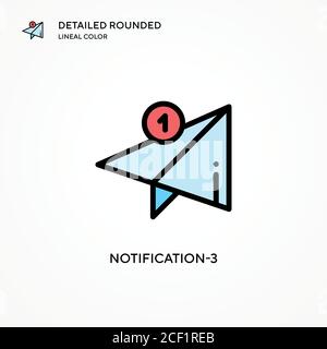 Notification-3-Vektorsymbol. Moderne Vektorgrafik Konzepte. Einfach zu bearbeiten und anzupassen. Stock Vektor