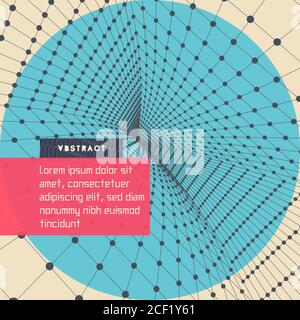 Abstract tunnel Grid. 3D-Vektor Illustration. Können als digitale Dynamische Hintergrundbilder, Technologie Hintergrund verwendet werden. Stock Vektor
