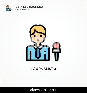 Journalist-3 Vektorsymbol. Moderne Vektorgrafik Konzepte. Einfach zu bearbeiten und anzupassen. Stock Vektor