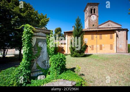 Italien, Emilia Romagna, Roncole Verdi, Giuseppe Verdi Monument von Mario Pelizzoni Stockfoto