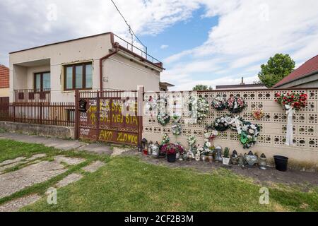 Das Haus, in dem Ján Kuciak und seine Verlobte Martina Kušnírová im Februar 2018 erschossen wurden Stockfoto