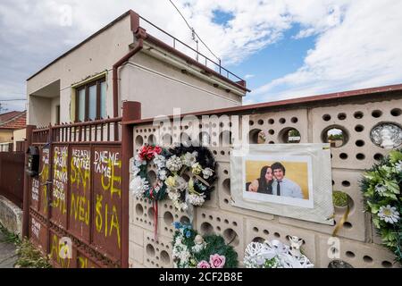 Das Haus, in dem Ján Kuciak und seine Verlobte Martina Kušnírová im Februar 2018 erschossen wurden Stockfoto