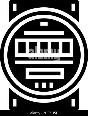 Elektrische Meter Glyphe Symbol Vektor-Illustration Stock Vektor