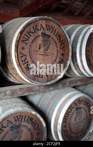 Facks, Nikka Whisky Yoichi Distillery, in der Nähe von Otaru, Hokkaido, Japan 22. Februar 2019 Stockfoto